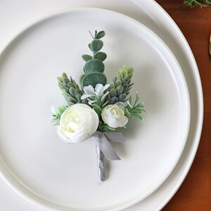 Κορσάζ γάμου και μπουτονιέρες Αξεσουάρ για τον γαμπρό Βραχιόλια παράνυμφων Κορσάζ λουλούδια καρφίτσα τεχνητά τριαντάφυλλα Διακόσμηση χορού