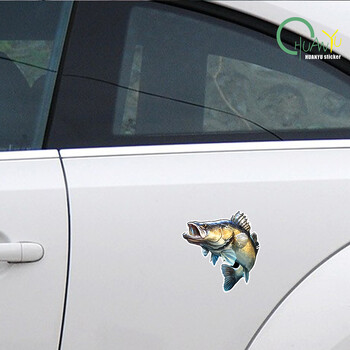 Αυτοκόλλητο από PVC Decal Fishing Big Fish Sea Bass Car Αυτοκόλλητο Αδιάβροχο για φορητό υπολογιστή με πίσω παράθυρο προφυλακτήρα