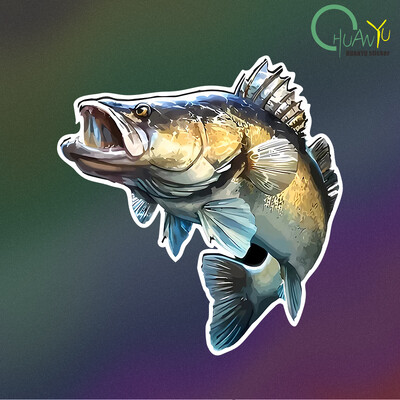 PVC Decal zveja Big Fish Sea Bass Auto uzlīme Waterproof for Bumper Rear Window klēpjdatoru