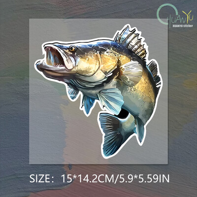 PVC naljepnica Fishing Big Fish Sea Bass Automobilska naljepnica Vodootporna za branik, stražnji prozor prijenosnog računala