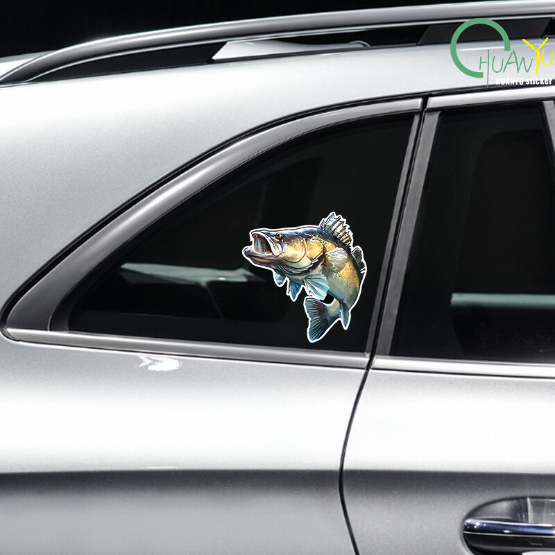 PVC naljepnica Fishing Big Fish Sea Bass Automobilska naljepnica Vodootporna za branik, stražnji prozor prijenosnog računala