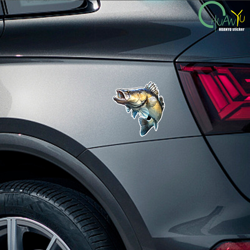 PVC naljepnica Fishing Big Fish Sea Bass Automobilska naljepnica Vodootporna za branik, stražnji prozor prijenosnog računala