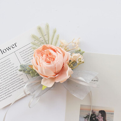 Set ruža za vjenčanje na zapešću i boutonniere za mladenku, djeverušu, muškarca, mladoženju, crvenu ružu Vjenčano cvijeće Dodaci Pr