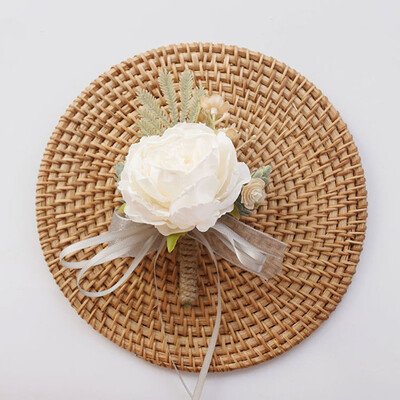 Set ruža za vjenčanje na zapešću i boutonniere za mladenku, djeverušu, muškarca, mladoženju, crvenu ružu Vjenčano cvijeće Dodaci Pr