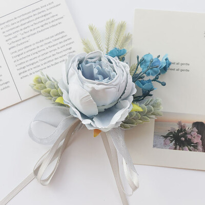 Set ruža za vjenčanje na zapešću i boutonniere za mladenku, djeverušu, muškarca, mladoženju, crvenu ružu Vjenčano cvijeće Dodaci Pr