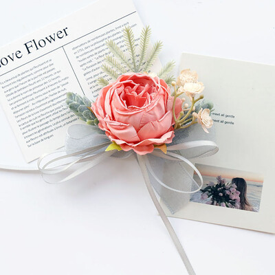 Set ruža za vjenčanje na zapešću i boutonniere za mladenku, djeverušu, muškarca, mladoženju, crvenu ružu Vjenčano cvijeće Dodaci Pr