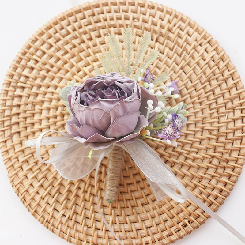 Set ruža za vjenčanje na zapešću i boutonniere za mladenku, djeverušu, muškarca, mladoženju, crvenu ružu Vjenčano cvijeće Dodaci Pr