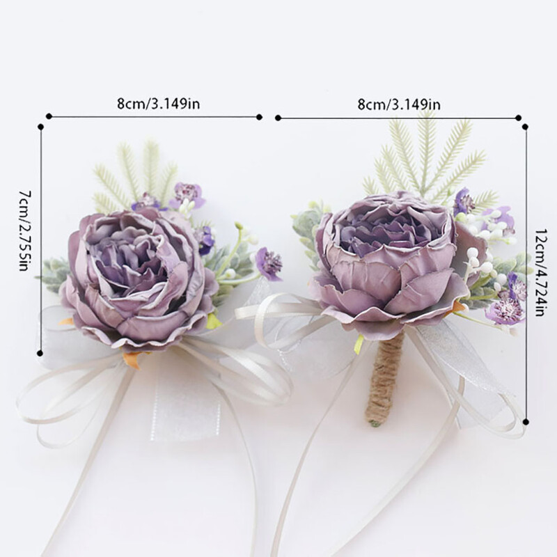 Set ruža za vjenčanje na zapešću i boutonniere za mladenku, djeverušu, muškarca, mladoženju, crvenu ružu Vjenčano cvijeće Dodaci Pr