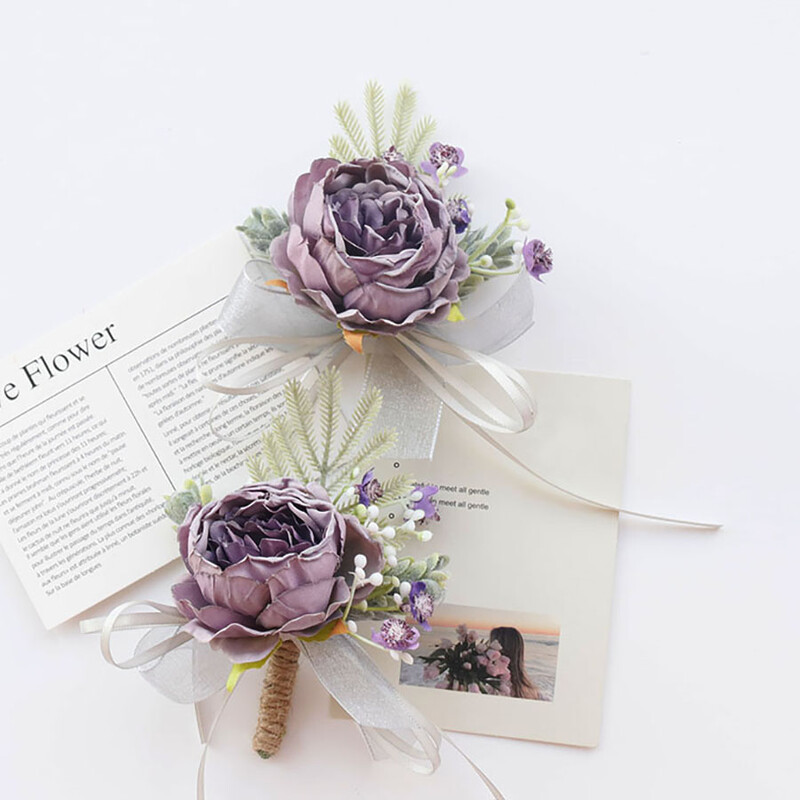 Set ruža za vjenčanje na zapešću i boutonniere za mladenku, djeverušu, muškarca, mladoženju, crvenu ružu Vjenčano cvijeće Dodaci Pr