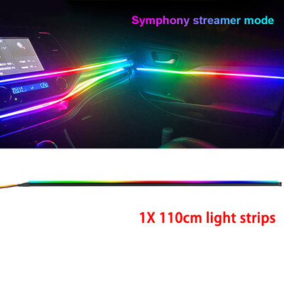 6 az 1-ben 5 az 1-ben 2 az 1-ben Univerzális Symphony autós atmoszféra lámpa 213 színű RGB szivárványos akrilcsík belső dekoráció környezeti fény