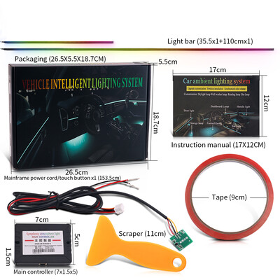 6 az 1-ben 5 az 1-ben 2 az 1-ben Univerzális Symphony autós atmoszféra lámpa 213 színű RGB szivárványos akrilcsík belső dekoráció környezeti fény
