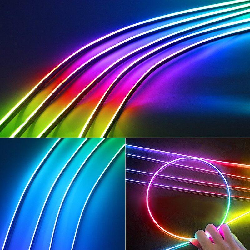 6 az 1-ben 5 az 1-ben 2 az 1-ben Univerzális Symphony autós atmoszféra lámpa 213 színű RGB szivárványos akrilcsík belső dekoráció környezeti fény