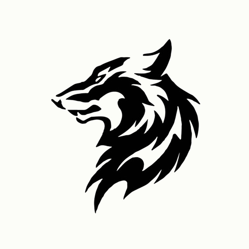 WaveHands 24 εκ. Αυτοκόλλητα αυτοκινήτου με μοτίβο λύκου Χαλκομανίες Αδιάβροχο βινύλιο Funny Auto αυτοκόλλητο από ανθρακονήματα Αυτοκίνητα Αξεσουάρ διακόσμησης