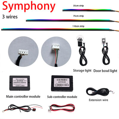 Symphony ambient light dalys / streamer rainbow 3 kontaktai, 3 laidai