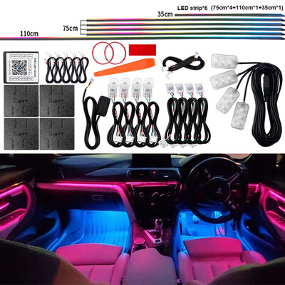 Univerzalno LED ambijentalno svjetlo Interijer automobila Symphony FullColor Streamer RGB 64 boje Skrivena akrilna traka Dekoracija Atmosferska svjetiljka