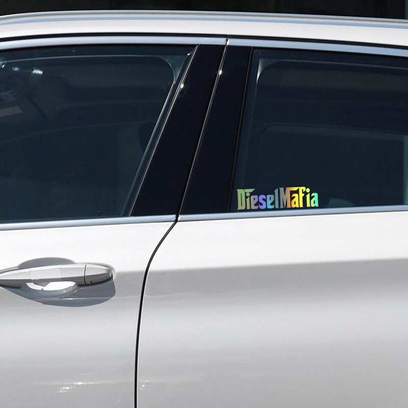 G067 12X3CM dyzelinių mafijos vinilinių automobilių lipdukų lipdukai juodi/sidabriniai/lazeriniai