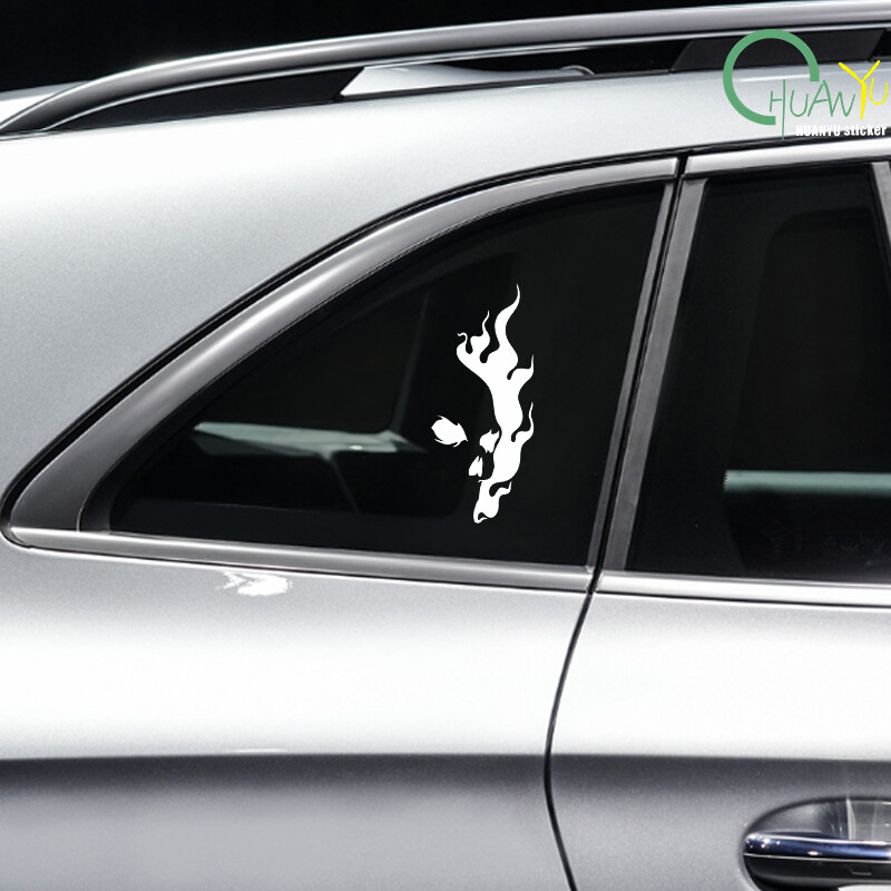 Naljepnica šupljeg automobila, totem lubanje koji gori, automobil motocikl motocikl vodootporna naljepnica otporna na ogrebotine