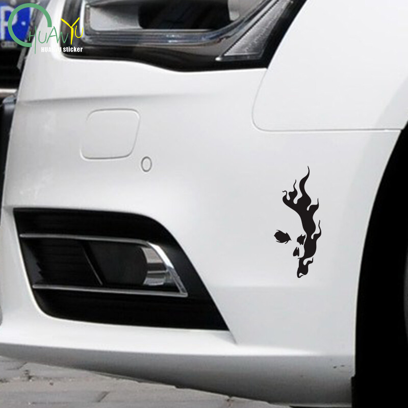 Naljepnica šupljeg automobila, totem lubanje koji gori, automobil motocikl motocikl vodootporna naljepnica otporna na ogrebotine