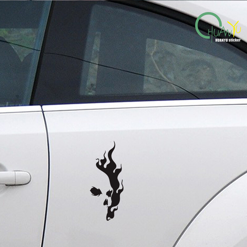 Naljepnica šupljeg automobila, totem lubanje koji gori, automobil motocikl motocikl vodootporna naljepnica otporna na ogrebotine