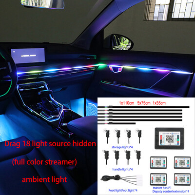 Universal ακρυλικό νέον LED λωρίδα φωτιστικών εσωτερικού χώρου αυτοκινήτου για Οδηγός APP αυτοκινήτου Οπτικών ινών RGB Auto Decoration Light Atmosphere