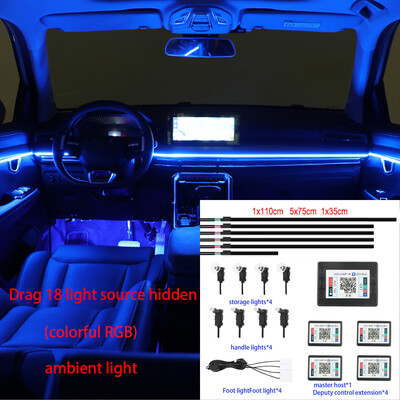 Universal ακρυλικό νέον LED λωρίδα φωτιστικών εσωτερικού χώρου αυτοκινήτου για Οδηγός APP αυτοκινήτου Οπτικών ινών RGB Auto Decoration Light Atmosphere