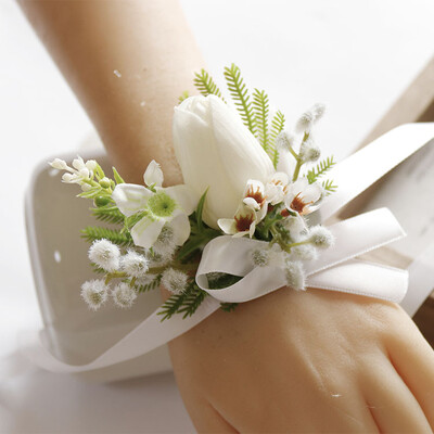 Бяла бутониера Корсаж за китка Шаферка Сватбен декор Булка Цветя accessoires de mariage