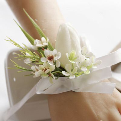 Бяла бутониера Корсаж за китка Шаферка Сватбен декор Булка Цветя accessoires de mariage