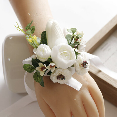 Бяла бутониера Корсаж за китка Шаферка Сватбен декор Булка Цветя accessoires de mariage