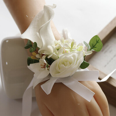 Бяла бутониера Корсаж за китка Шаферка Сватбен декор Булка Цветя accessoires de mariage