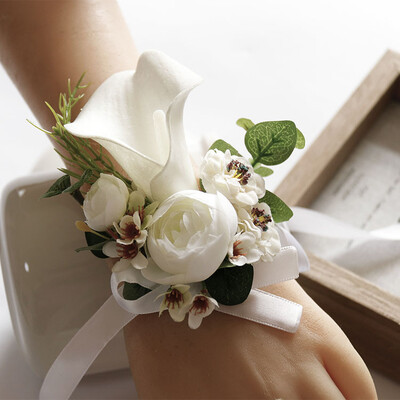 Бяла бутониера Корсаж за китка Шаферка Сватбен декор Булка Цветя accessoires de mariage