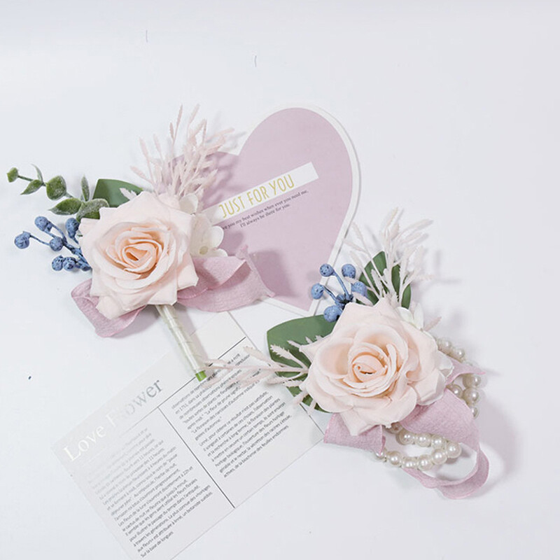 Dirbtinių gėlių korsažas ir boutonniere, Bride Shower Prom oficialaus vakarienės jubiliejaus aksesuarai, Vestuvių gėlė