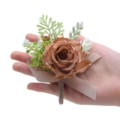 13Colors Esküvői Beach Boutonniere Gomblyukak Vőlegény Vőlegény Legjobb Férfi Rózsa Esküvői Virágok Kiegészítők Báli öltöny Dekoráció