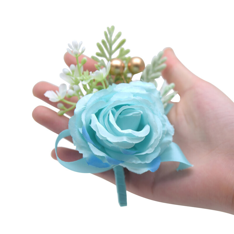 13Colors Esküvői Beach Boutonniere Gomblyukak Vőlegény Vőlegény Legjobb Férfi Rózsa Esküvői Virágok Kiegészítők Báli öltöny Dekoráció