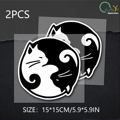 Cat Yin Yang vinil matrica autómatrica vízálló autó dekoráció karosszéria lökhárító hátsó ablak laptop matrica