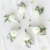 Boutonniere za mladoženju Corsage Wedding Rose Umjetni muški broš Cvijeće Odijela Dekoracija Prom Bračni dodaci
