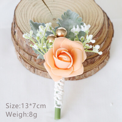 Boutonniere za mladoženju Corsage Wedding Rose Umjetni muški broš Cvijeće Odijela Dekoracija Prom Bračni dodaci
