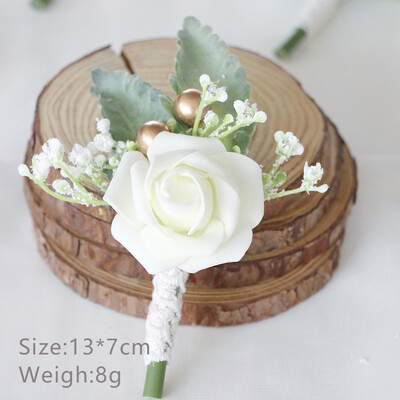 Boutonniere za mladoženju Corsage Wedding Rose Umjetni muški broš Cvijeće Odijela Dekoracija Prom Bračni dodaci