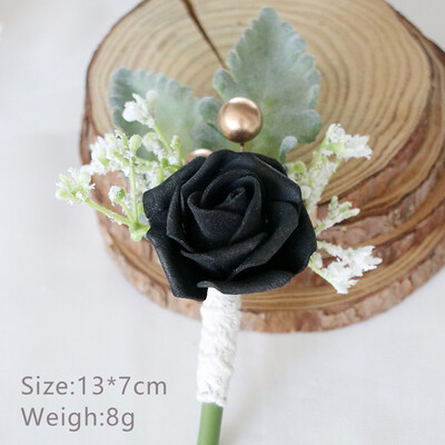 Boutonniere za mladoženju Corsage Wedding Rose Umjetni muški broš Cvijeće Odijela Dekoracija Prom Bračni dodaci