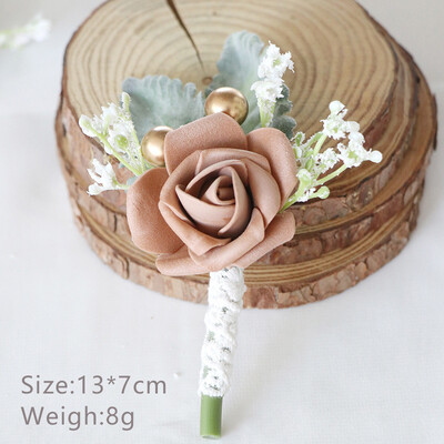 Boutonniere za mladoženju Corsage Wedding Rose Umjetni muški broš Cvijeće Odijela Dekoracija Prom Bračni dodaci