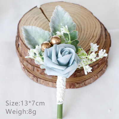 Boutonniere za mladoženju Corsage Wedding Rose Umjetni muški broš Cvijeće Odijela Dekoracija Prom Bračni dodaci