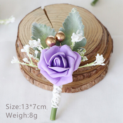 Boutonniere za mladoženju Corsage Wedding Rose Umjetni muški broš Cvijeće Odijela Dekoracija Prom Bračni dodaci