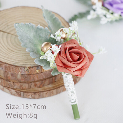 Boutonniere za mladoženju Corsage Wedding Rose Umjetni muški broš Cvijeće Odijela Dekoracija Prom Bračni dodaci