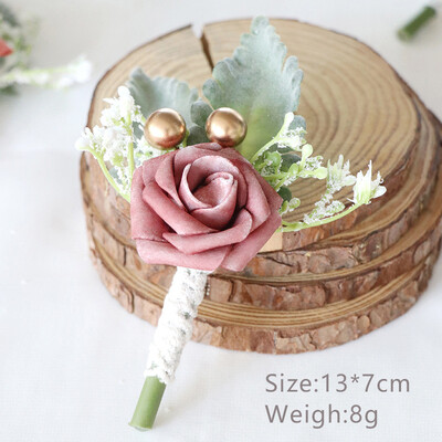 Boutonniere za mladoženju Corsage Wedding Rose Umjetni muški broš Cvijeće Odijela Dekoracija Prom Bračni dodaci