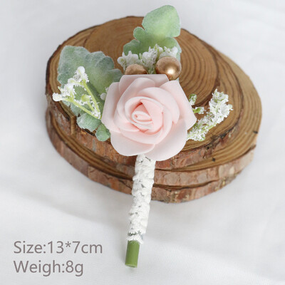 Boutonniere za mladoženju Corsage Wedding Rose Umjetni muški broš Cvijeće Odijela Dekoracija Prom Bračni dodaci