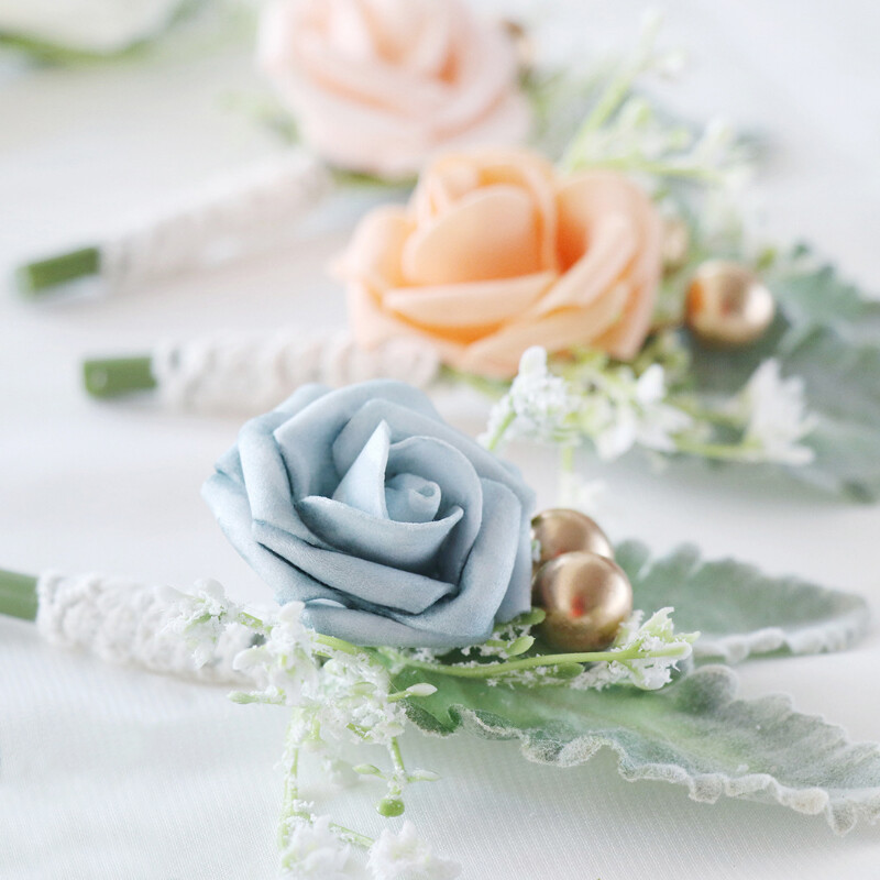 Boutonniere za mladoženju Corsage Wedding Rose Umjetni muški broš Cvijeće Odijela Dekoracija Prom Bračni dodaci
