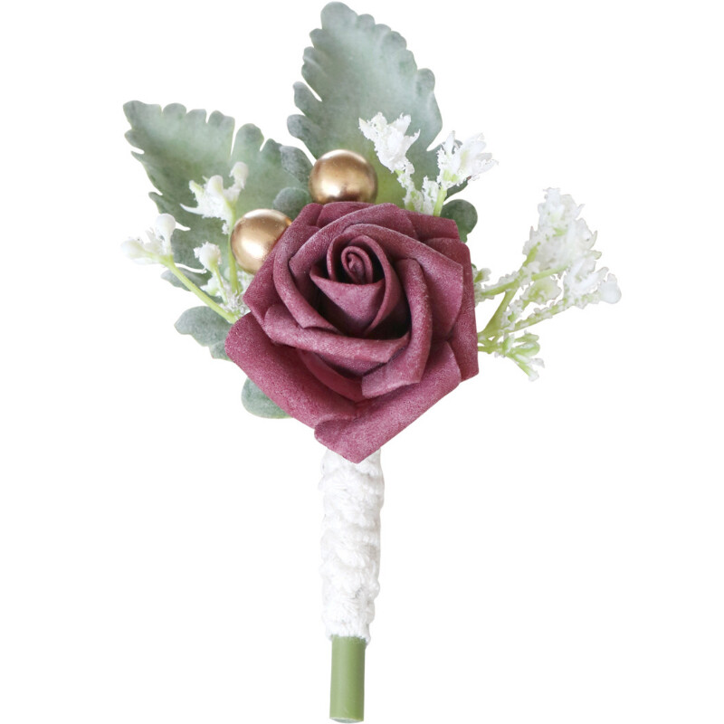 Boutonniere za mladoženju Corsage Wedding Rose Umjetni muški broš Cvijeće Odijela Dekoracija Prom Bračni dodaci