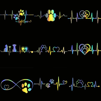 Мотоциклетен стикер Отпечатък на котешка лапа и знак с отпечатък на кучешка лапа Moto Auto Decal Funny JDM Vinyl On Car styling