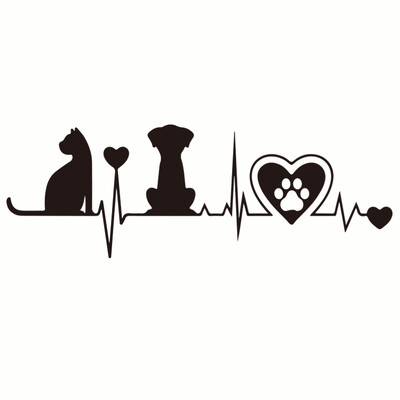 Motociklistička naljepnica Otisak mačje šape i Love The Dog Otisak šape Znak Moto Auto naljepnica Smiješni JDM vinil na stilu automobila