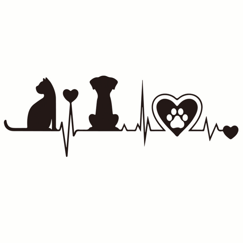 Motociklistička naljepnica Otisak mačje šape i Love The Dog Otisak šape Znak Moto Auto naljepnica Smiješni JDM vinil na stilu automobila