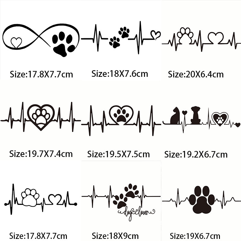 Motociklistička naljepnica Otisak mačje šape i Love The Dog Otisak šape Znak Moto Auto naljepnica Smiješni JDM vinil na stilu automobila